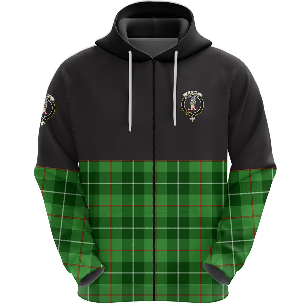 Clephan Clan Half Of Tartan Zipper Hoodie