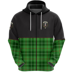 Clephan Clan Half Of Tartan Zipper Hoodie