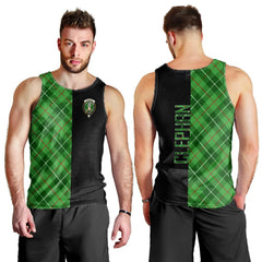 Clephan Tartan Crest Men's Tank Top - Cross Style