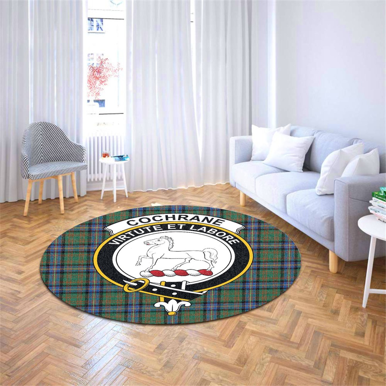 Cochrane Ancient Tartan Crest Round Rug