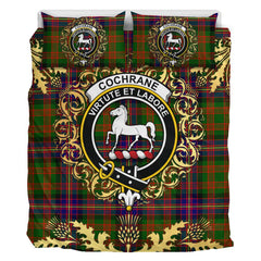Cochrane Modern Tartan Crest Bedding Set - Golden Thistle Style