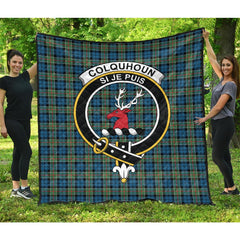 Colquhoun Ancient Tartan Crest Quilt
