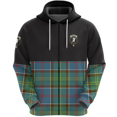 Colville Clan Half Of Tartan Zipper Hoodie