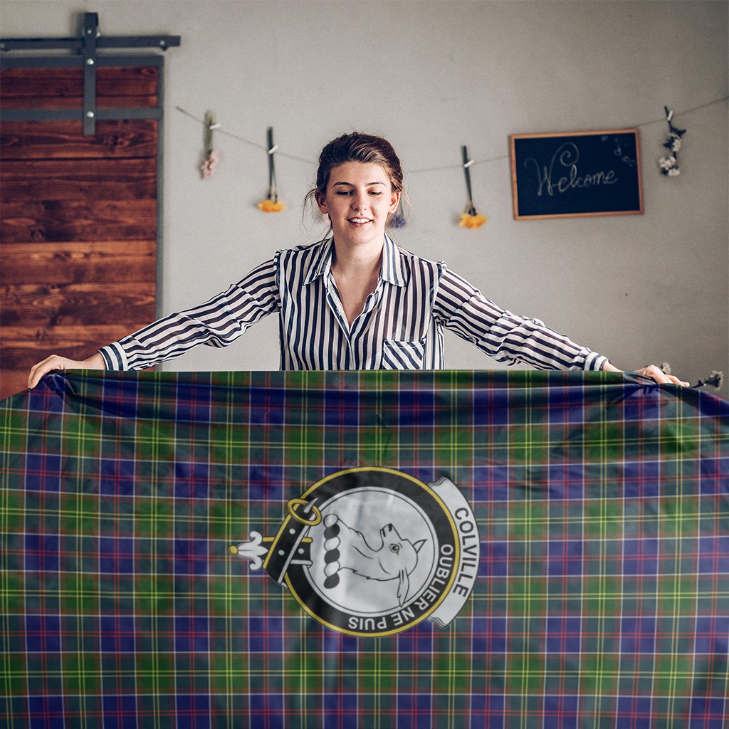 Colville Tartan Crest Tablecloth