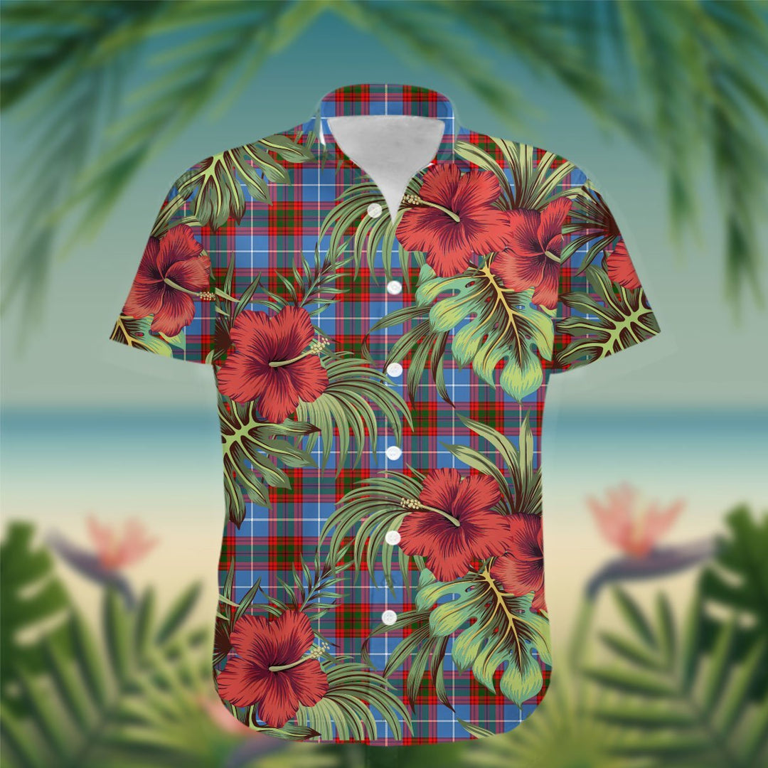 Congilton Tartan Hawaiian Shirt Hibiscus, Coconut, Parrot, Pineapple - Tropical Garden Shirt
