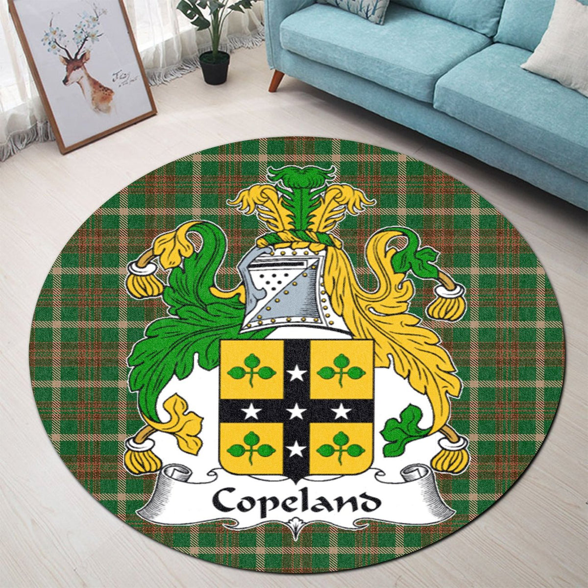 Copeland Tartan Crest Round Rug