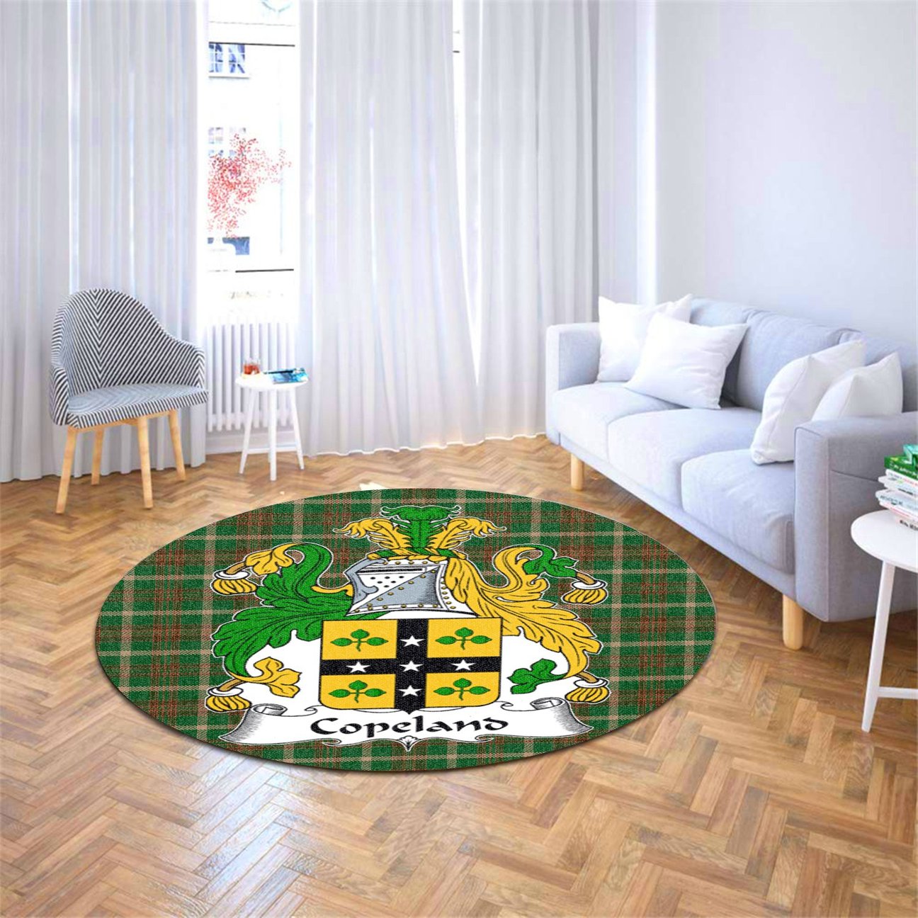 Copeland Tartan Crest Round Rug