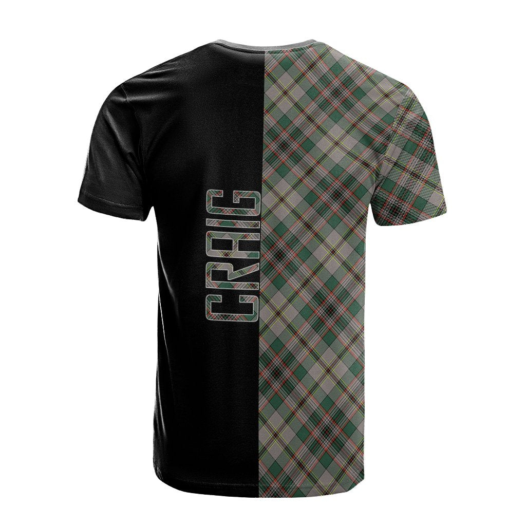 Craig Ancient Tartan T-Shirt Half of Me - Cross Style