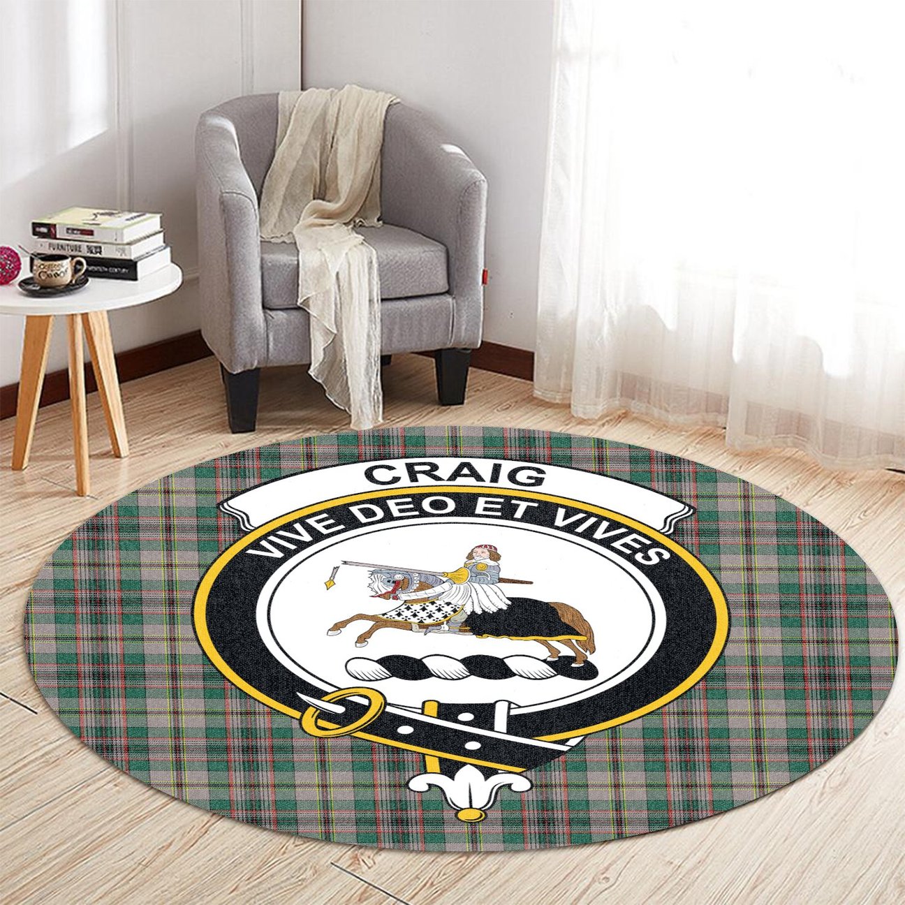 Craig Ancient Tartan Crest Round Rug