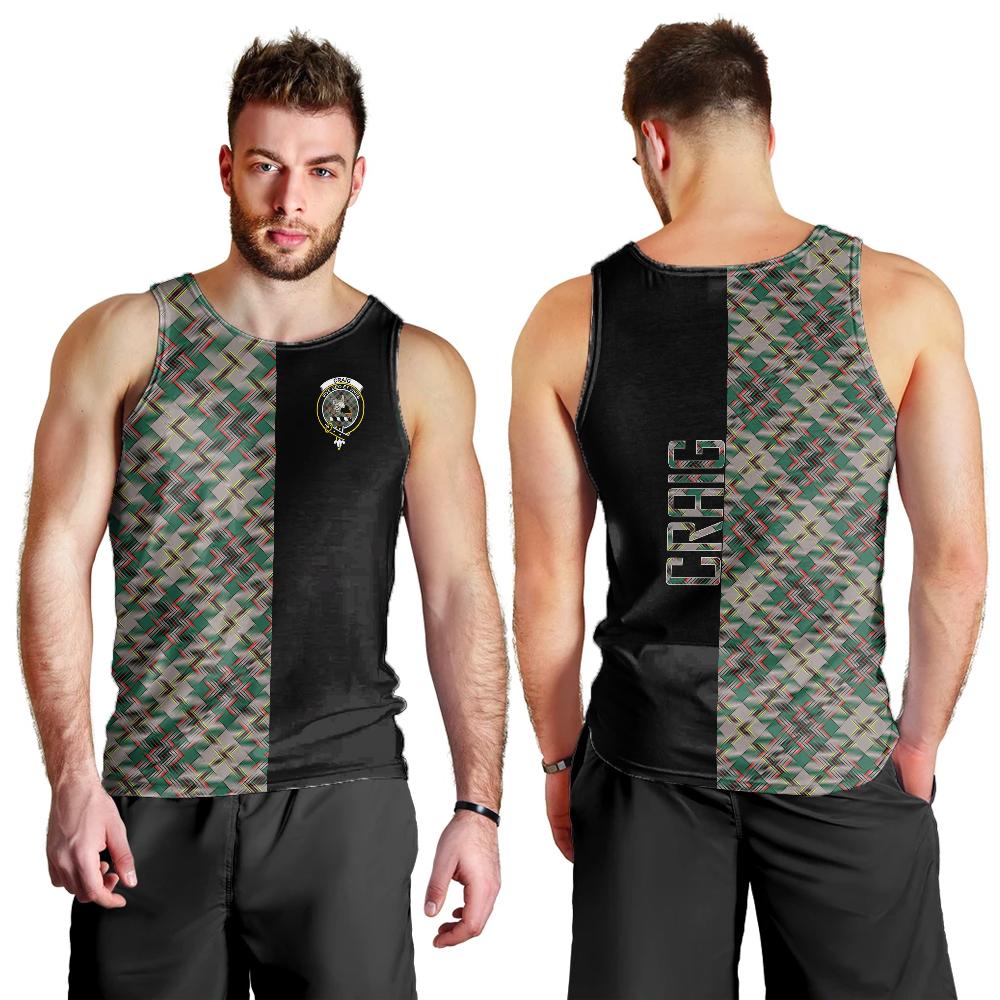 Craig Ancient Tartan Crest Men's Tank Top - Cross Style