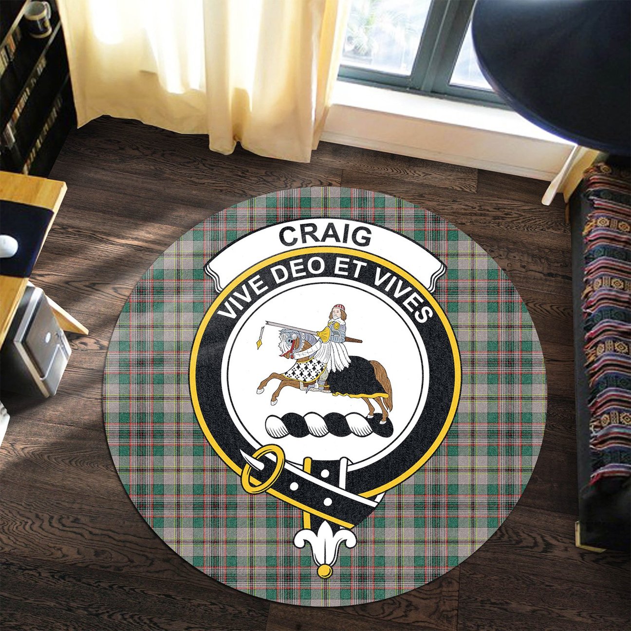 Craig Ancient Tartan Crest Round Rug