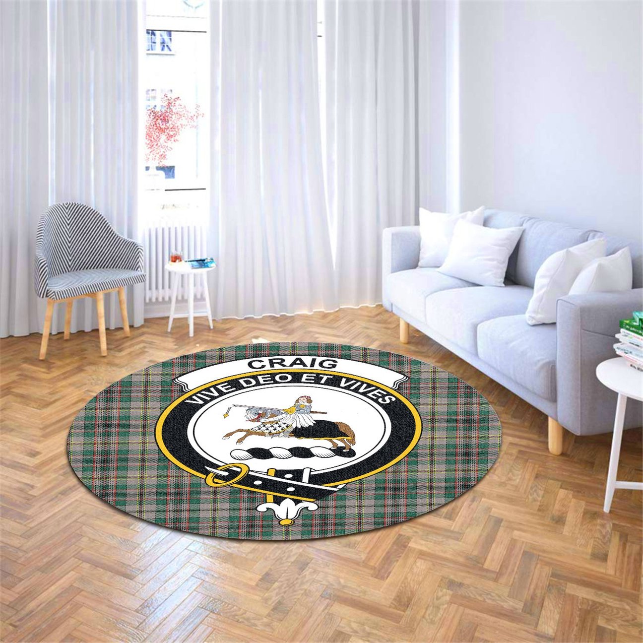 Craig Ancient Tartan Crest Round Rug