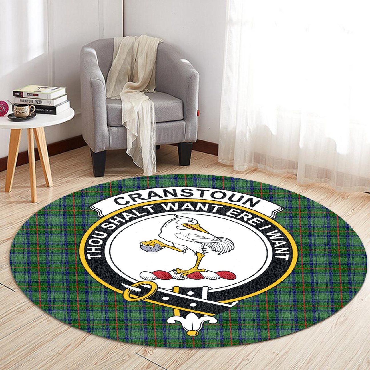 Cranstoun Tartan Crest Round Rug