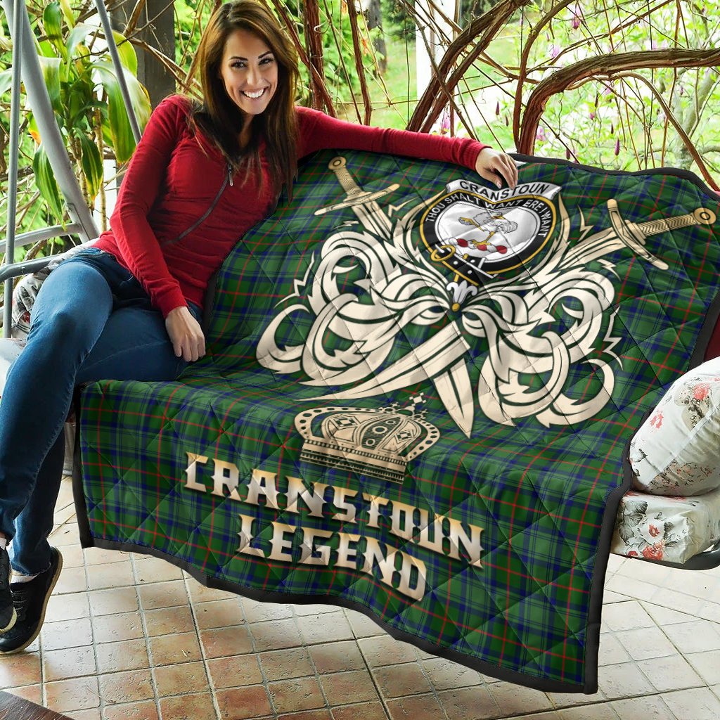 Cranstoun Tartan Crest Legend Gold Royal Premium Quilt