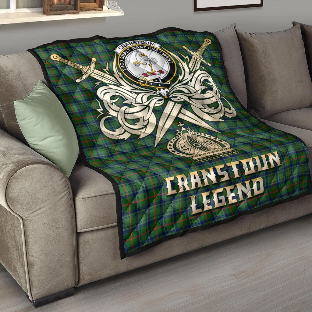 Cranstoun Tartan Crest Legend Gold Royal Premium Quilt