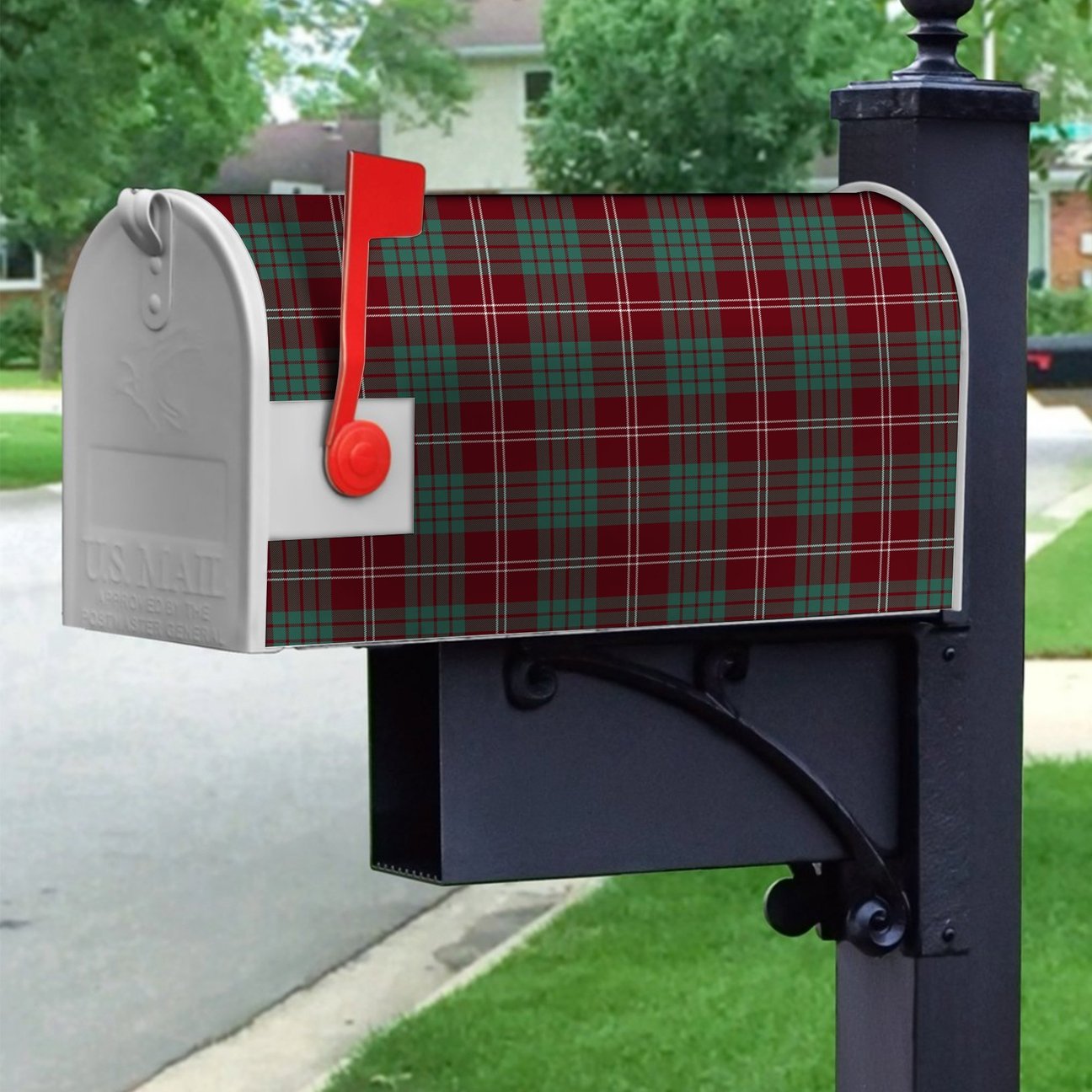 Crawford Modern Tartan Crest Mailbox