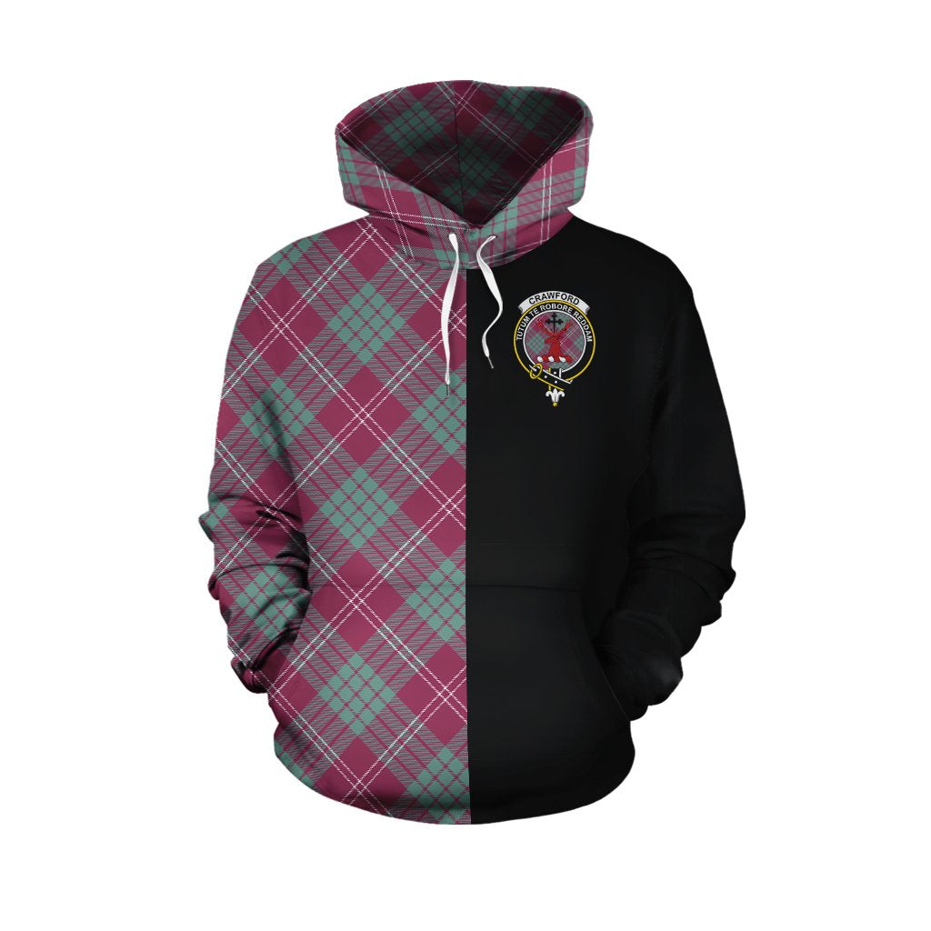 Crawford Ancient Tartan Hoodie Half of Me - Cross Style