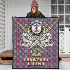 Crawford Ancient Tartan Crest Legend Gold Royal Premium Quilt