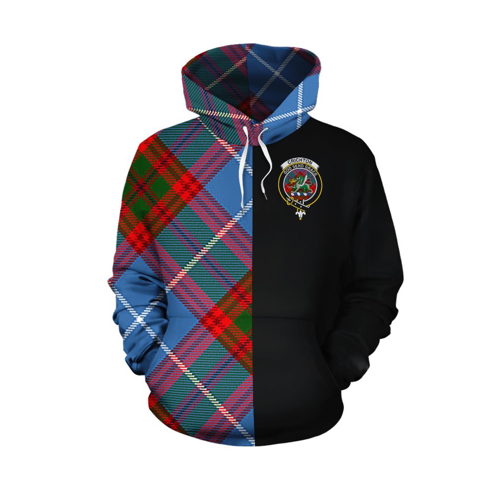 Crichton Tartan Hoodie Half of Me - Cross Style