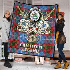 Crichton Tartan Crest Legend Gold Royal Premium Quilt