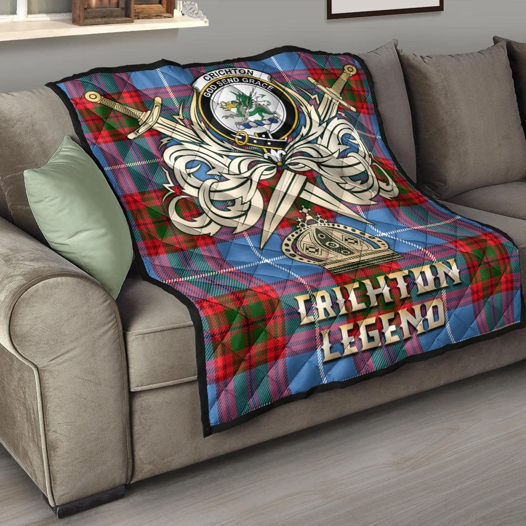 Crichton Tartan Crest Legend Gold Royal Premium Quilt