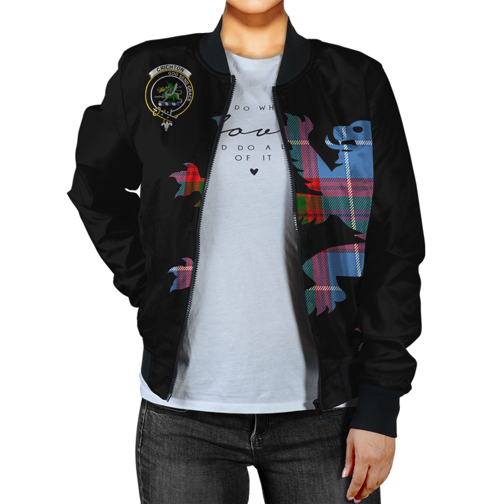 Crichton Tartan Bomber Jacket Lion & Thistle