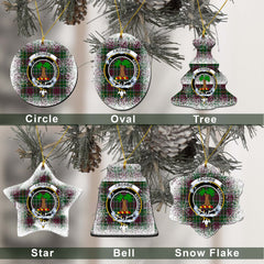 Crosbie Tartan Christmas Ceramic Ornament - Snow Style