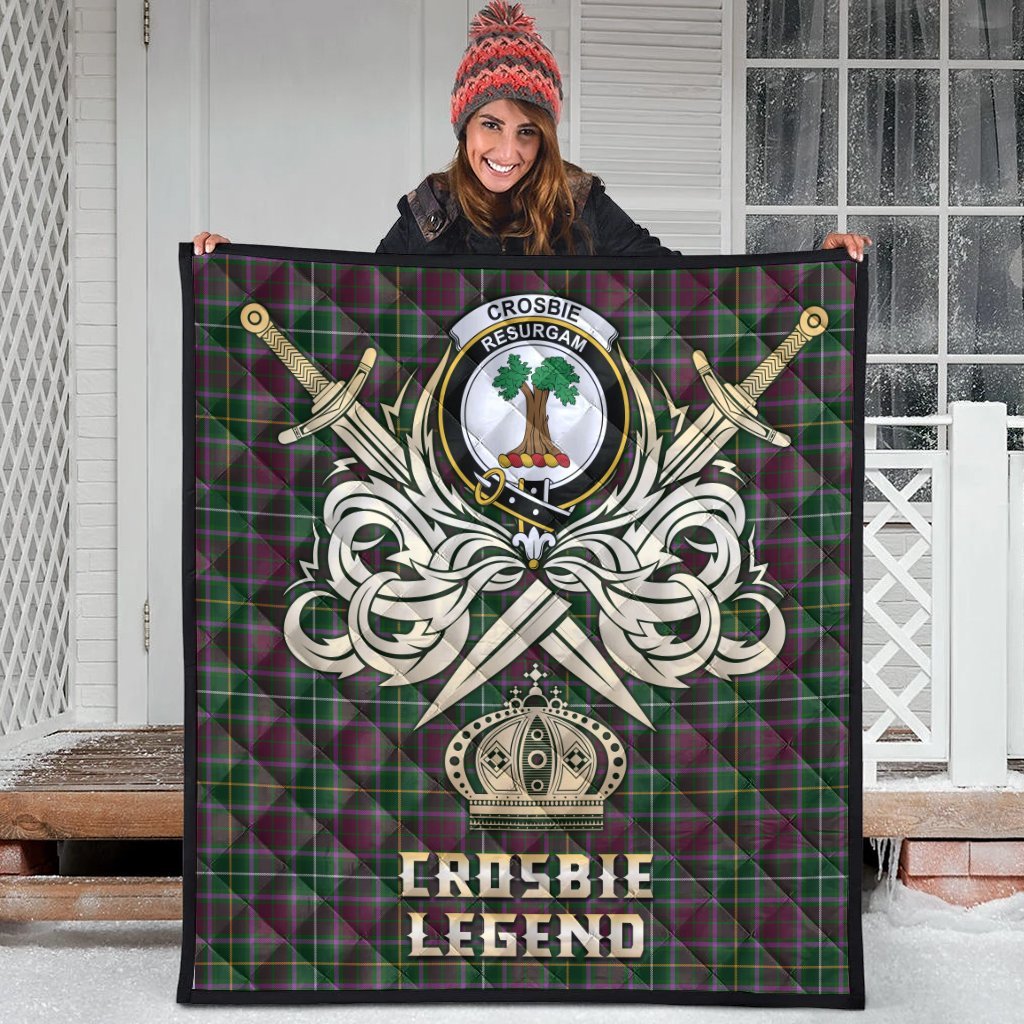 Crosbie Tartan Crest Legend Gold Royal Premium Quilt