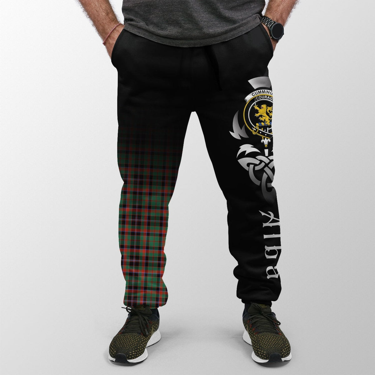 Cumming Hunting Ancient Tartan Crest Jogger Sweatpants - Alba Celtic Style