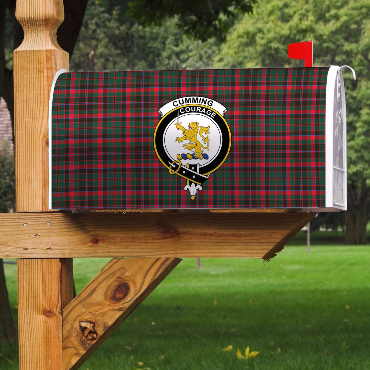 Cumming Hunting Modern Tartan Crest Mailbox