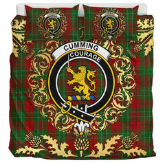 Cumming 01 Tartan Crest Bedding Set - Golden Thistle Style