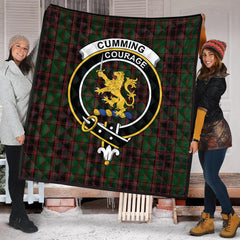 Cumming Buchan Hunting Tartan Crest Quilt