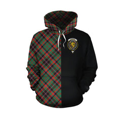 Cumming Hunting Ancient Tartan Hoodie Half of Me - Cross Style