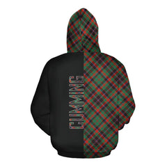 Cumming Hunting Ancient Tartan Hoodie Half of Me - Cross Style