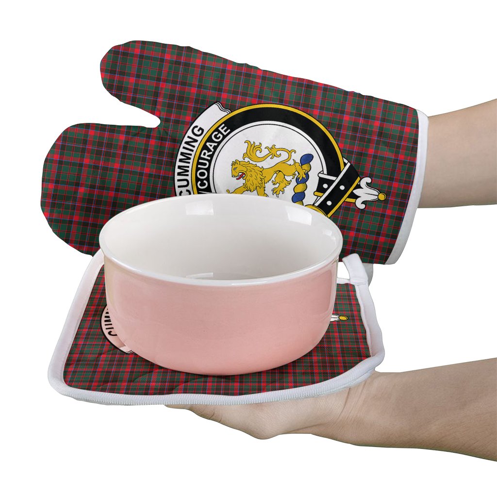 Cumming Hunting Modern Tartan Crest Oven Mitt And Pot Holder (2 Oven Mitts + 1 Pot Holder)