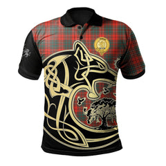 Cumming Modern Tartan Polo Shirt Viking Wolf