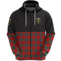 Cumming Modern Clan Half Of Tartan Zipper Hoodie