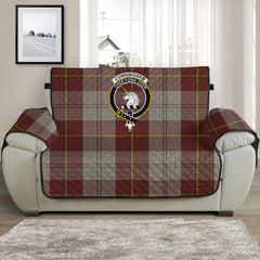 Cunningham Burgundy Dancers Tartan Crest Sofa Protector