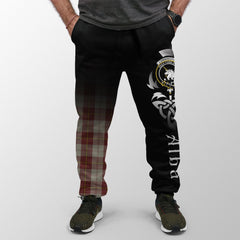 Cunningham Burgundy Dancers Tartan Crest Jogger Sweatpants - Alba Celtic Style