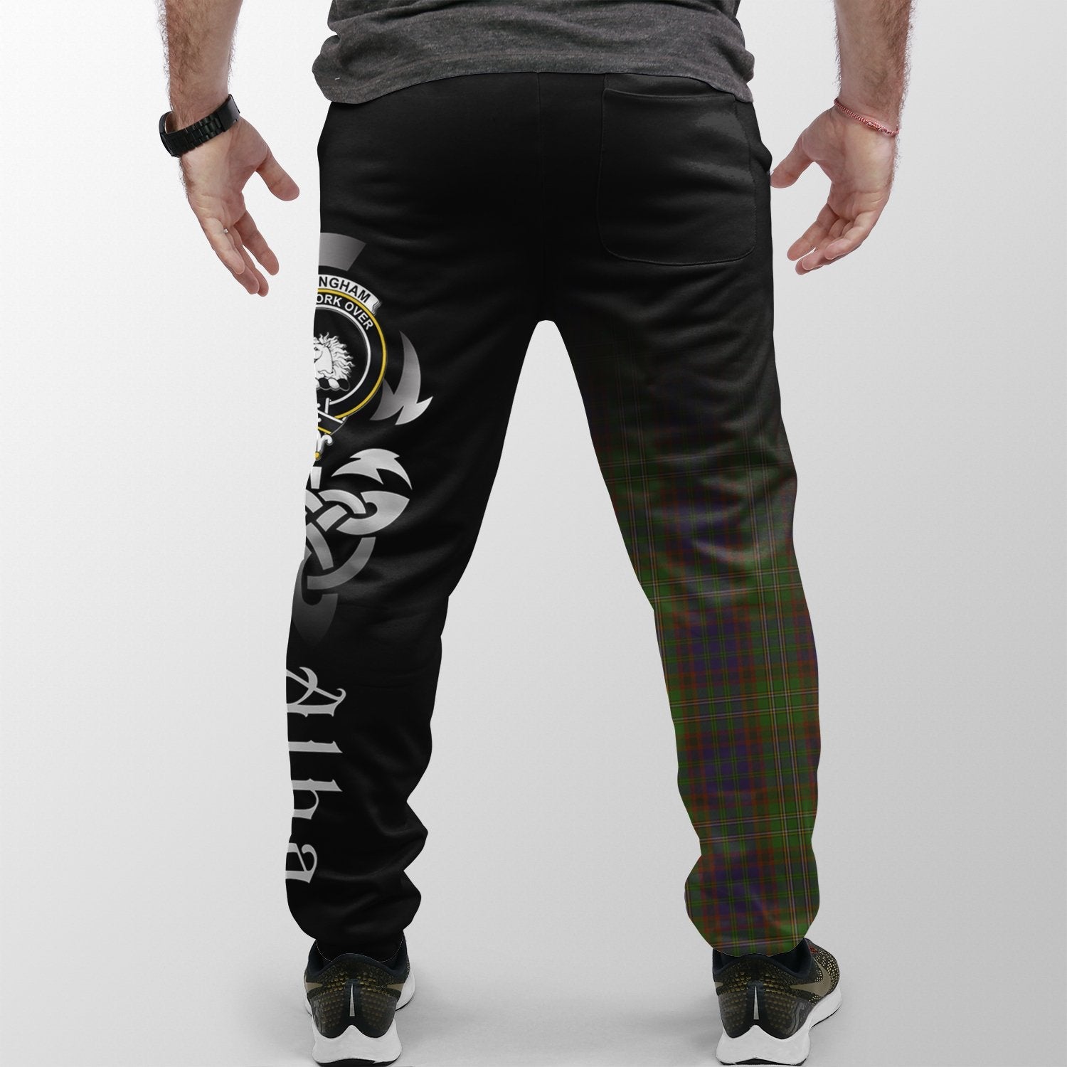 Cunningham Hunting Modern Tartan Crest Jogger Sweatpants - Alba Celtic Style