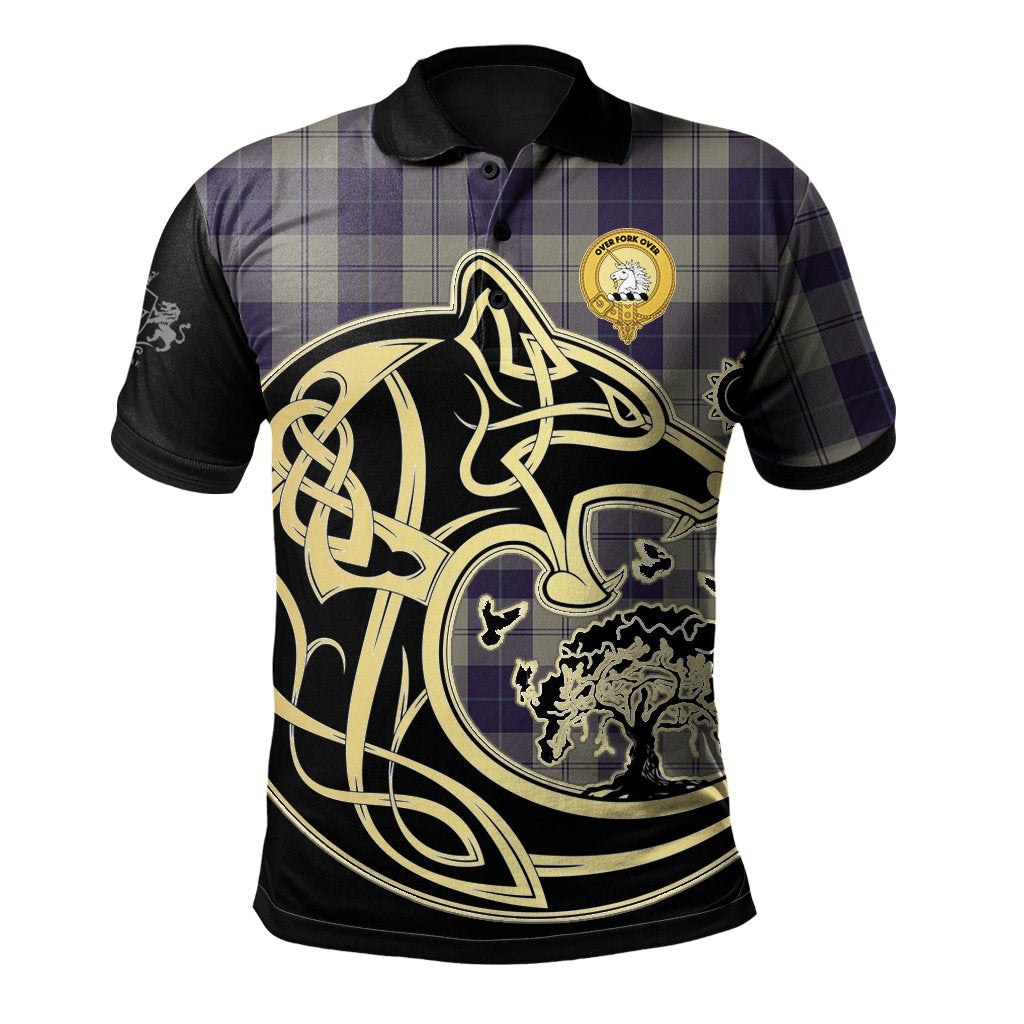 Cunningham Dress Blue Dancers Tartan Polo Shirt Viking Wolf