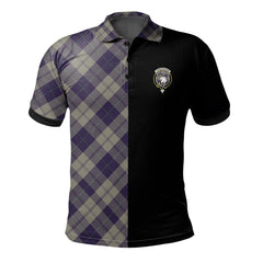Cunningham Dress Blue Dancers Tartan Polo Shirt Half of Me - Cross Style