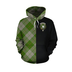 Cunningham Dress Green Dancers Tartan Hoodie Half of Me - Cross Style