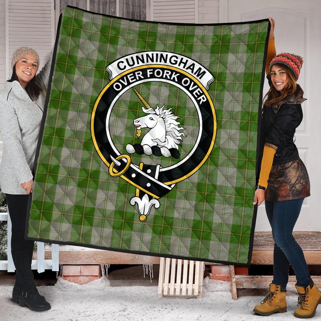 Cunningham Dress Green Dancers Tartan Crest Quilt