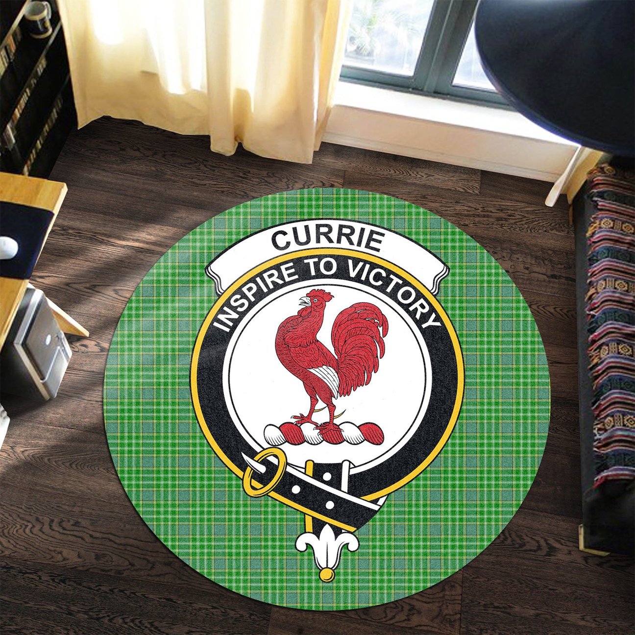 Currie Tartan Crest Round Rug