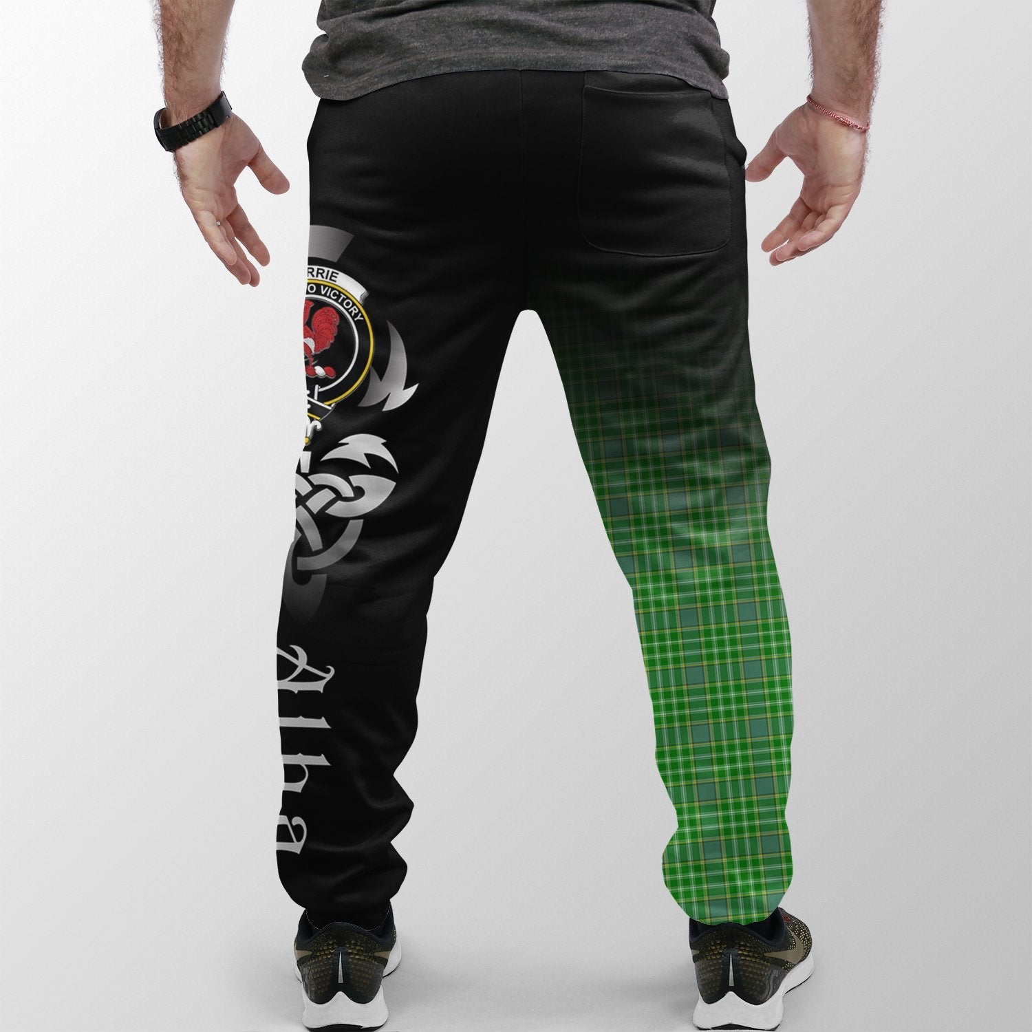 Currie Tartan Crest Jogger Sweatpants - Alba Celtic Style