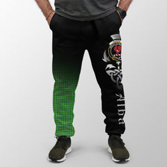 Currie Tartan Crest Jogger Sweatpants - Alba Celtic Style