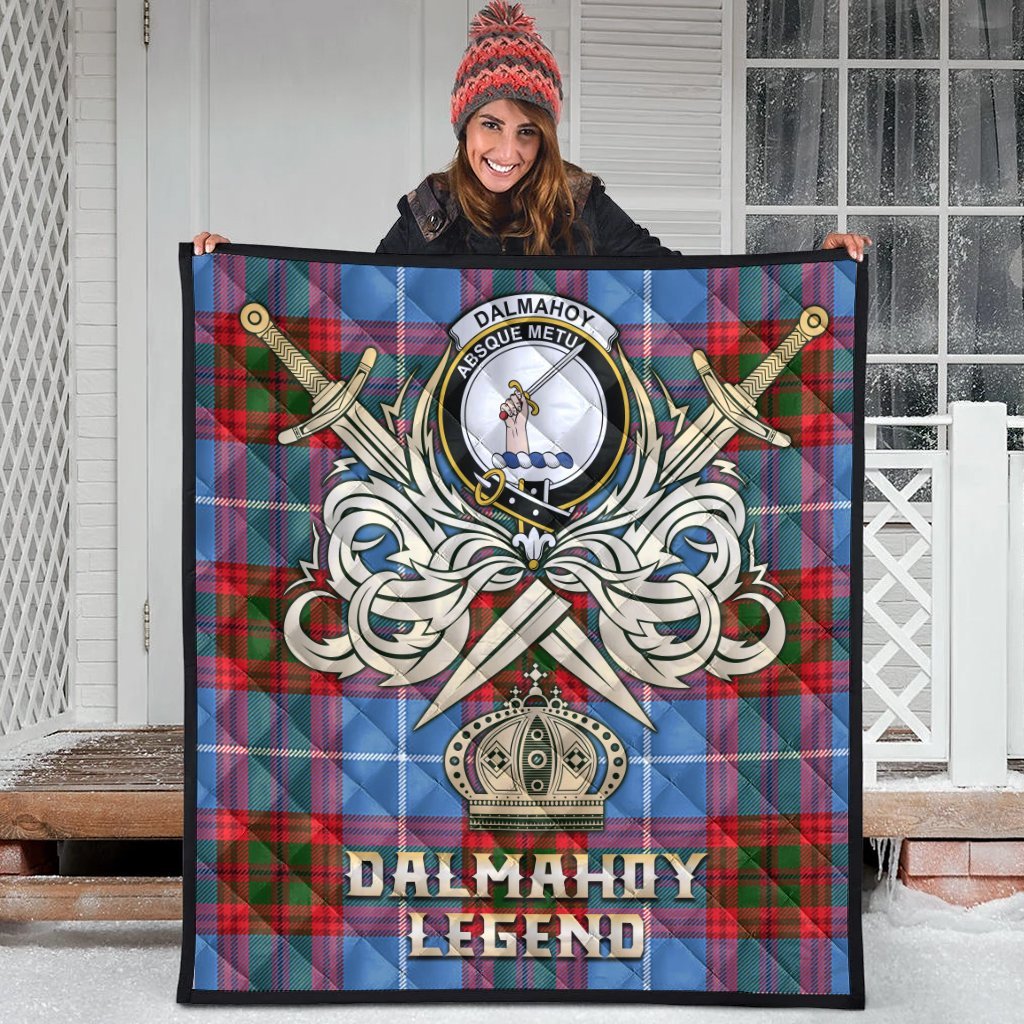 Dalmahoy Tartan Crest Legend Gold Royal Premium Quilt