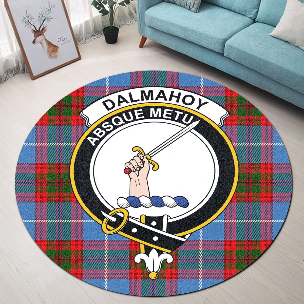 Dalmahoy Tartan Crest Round Rug