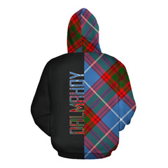 Dalmahoy Tartan Hoodie Half of Me - Cross Style